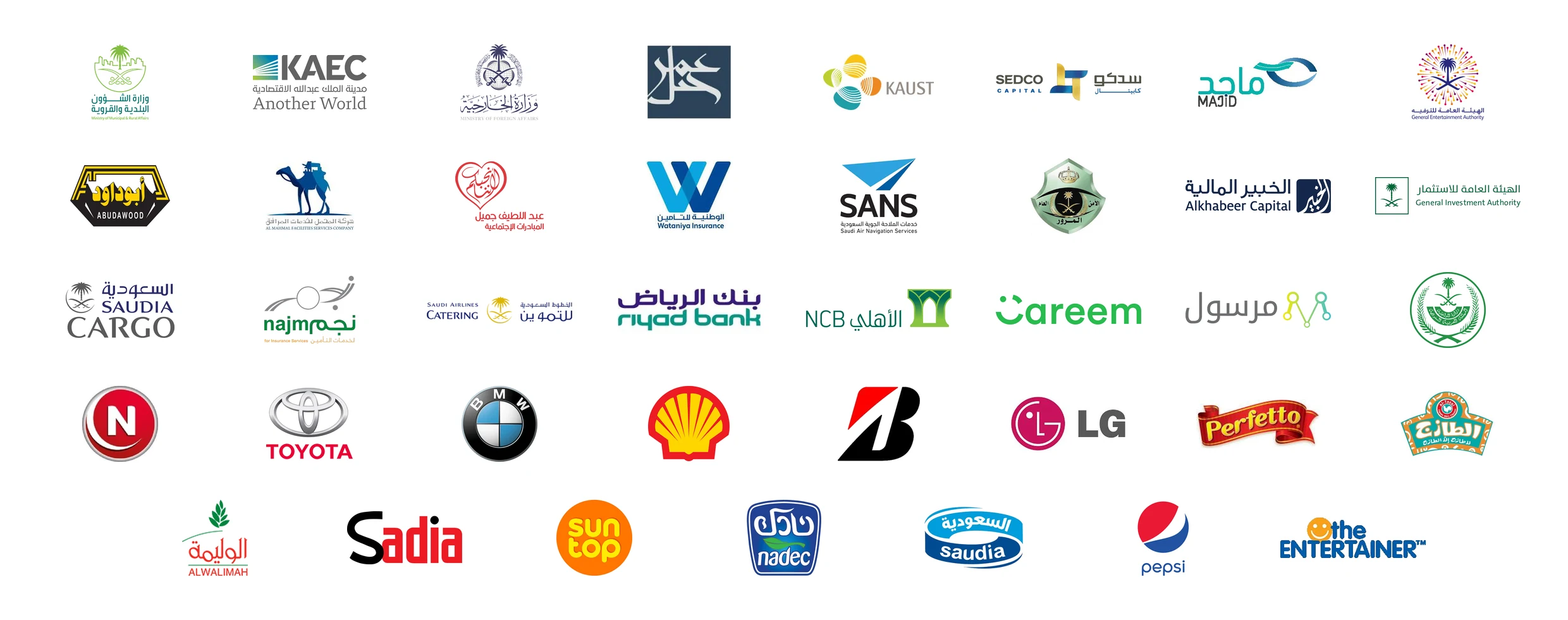 شعارات عملاء فريمدكيز وشركائها من جهات حكومية وبنوك وعلامات عالمية